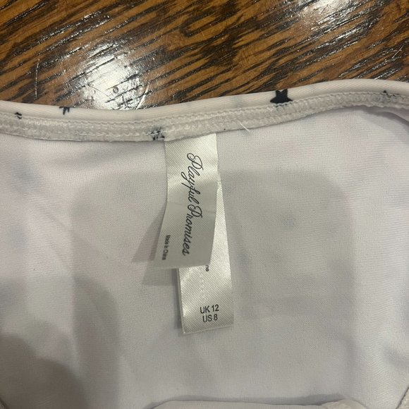 Playful Promises White Bikini Bottom with star pattern size US 8 - Picture 3 of 5